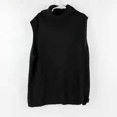 White Stag Women's Black Sleeveless Turtleneck Top Size Large 12/14