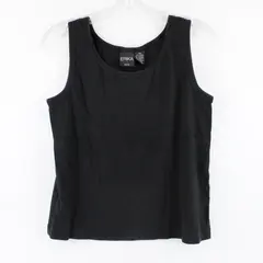 Erika Women's Black Cotton Blend Tank Top Size PM Sleeveless
