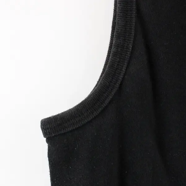 Erika Women's Black Cotton Blend Tank Top Size PM Sleeveless