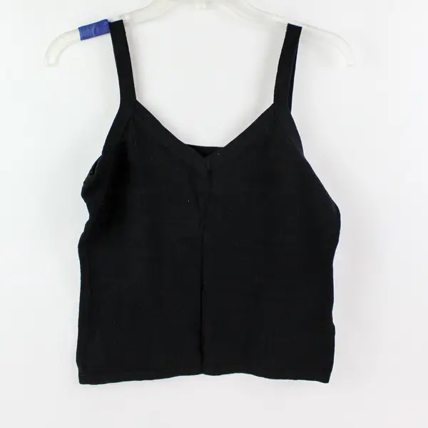 Sonoma Women's Small Black Cropped V-Neck Knit Tank Top