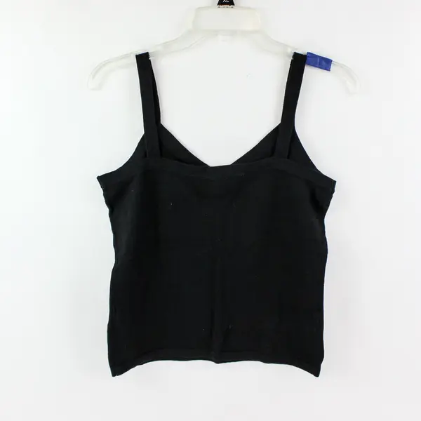Sonoma Women's Small Black Cropped V-Neck Knit Tank Top