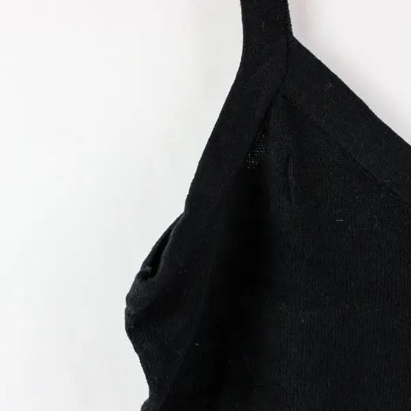 Sonoma Women's Small Black Cropped V-Neck Knit Tank Top