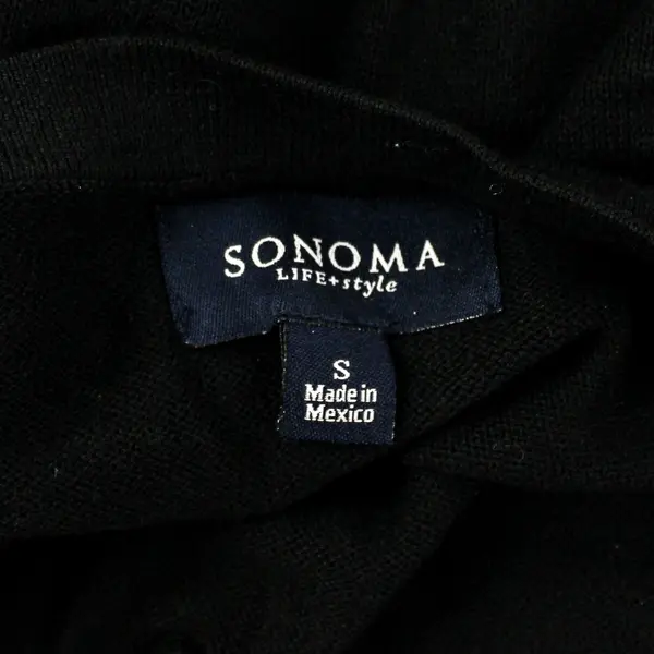 Sonoma Women's Small Black Cropped V-Neck Knit Tank Top