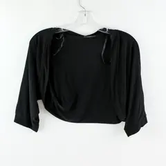 Dressbarn Collection Women's Black 3/4 Sleeve Bolero Size L