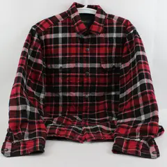 Eddie Bauer Men's Red Black White Plaid Snap-Button Jacket Size XL
