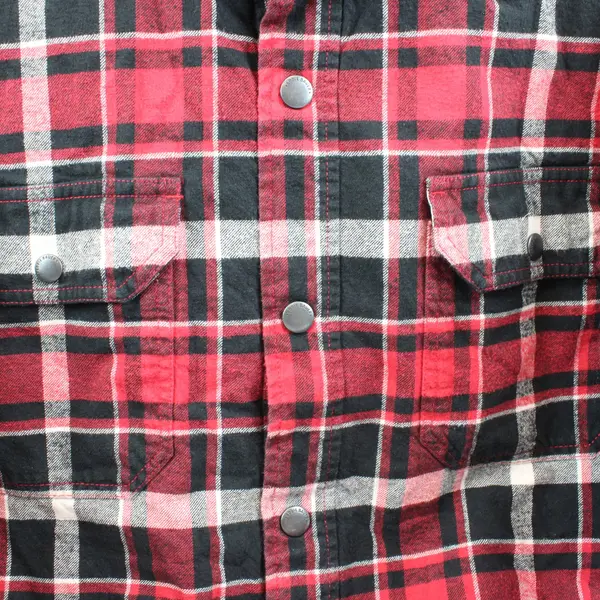 Eddie Bauer Men's Red Black White Plaid Snap-Button Jacket Size XL