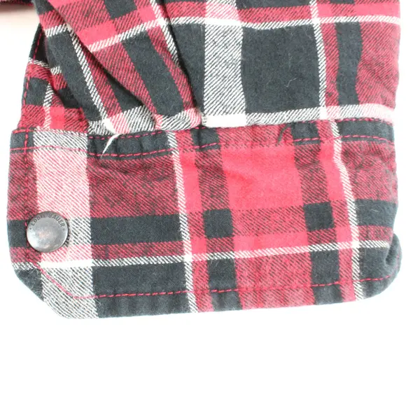 Eddie Bauer Men's Red Black White Plaid Snap-Button Jacket Size XL