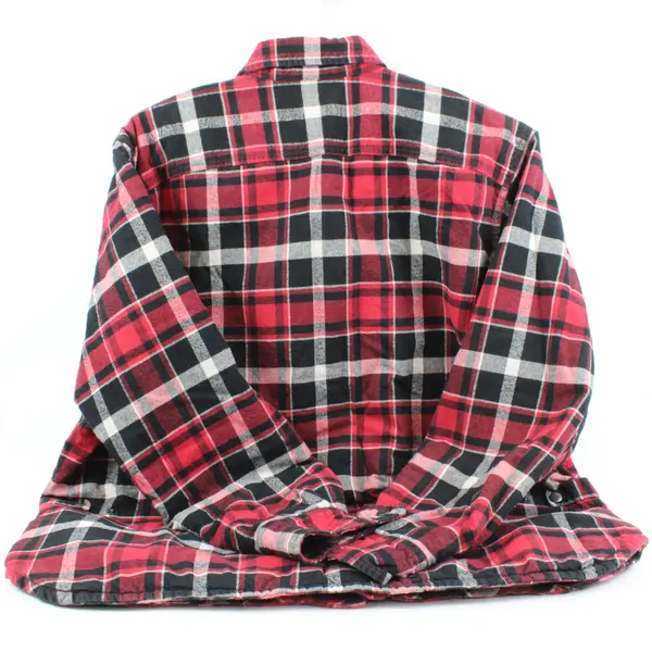 Eddie Bauer Men's Red Black White Plaid Snap-Button Jacket Size XL