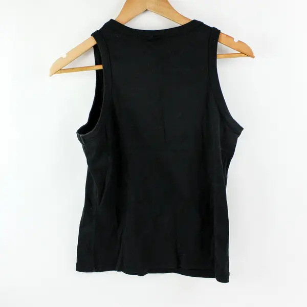 Isaac Mizrahi Women's Large Black Cotton Tank Top