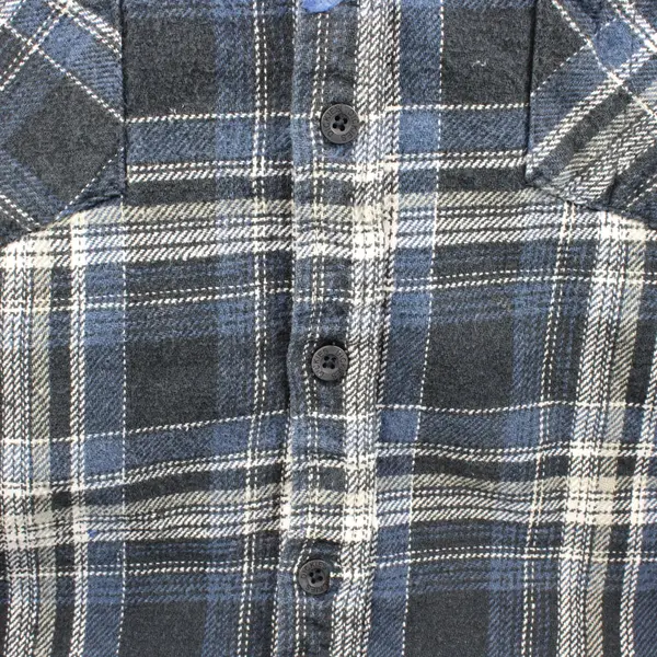 Dickies Men's Blue White Plaid Long Sleeve Button-Down Shirt XXL