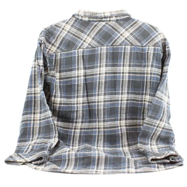 Dickies Men's Blue White Plaid Long Sleeve Button-Down Shirt XXL