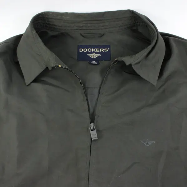 Dockers Men's XL Gray Brown Collared Zip-Up Jacket