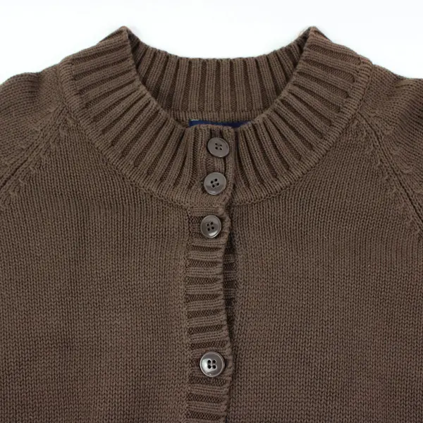 Denim & Co Women's Brown Cotton Blend Cardigan Sweater 3X