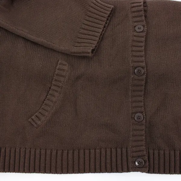 Denim & Co Women's Brown Cotton Blend Cardigan Sweater 3X