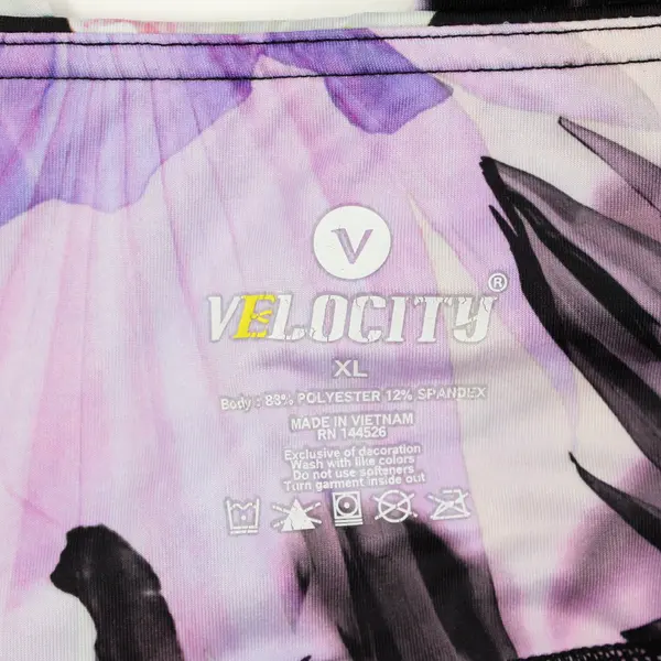 Velocity Women's XL Purple Black Floral Capri Leggings