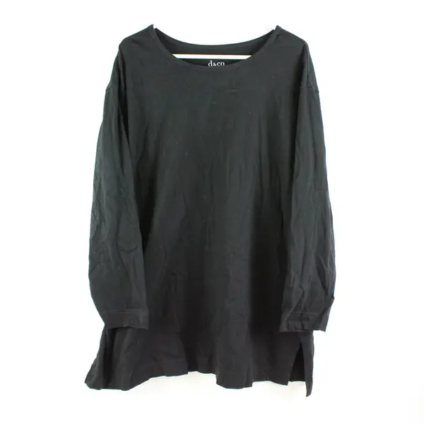 D&Co Essentials Women's Black Long Sleeve T-Shirt Size 2X