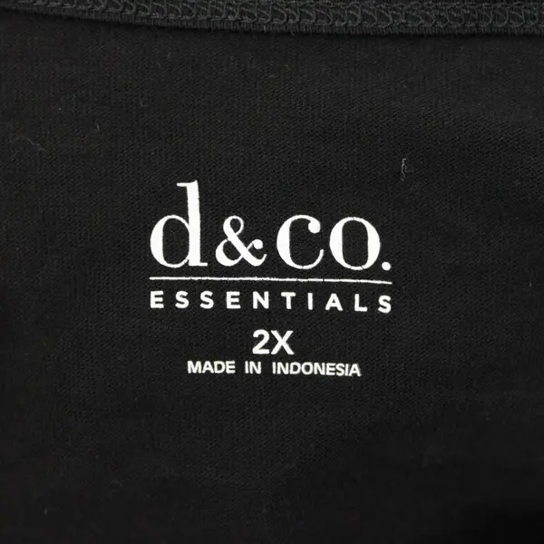 D&Co Essentials Women's Black Long Sleeve T-Shirt Size 2X