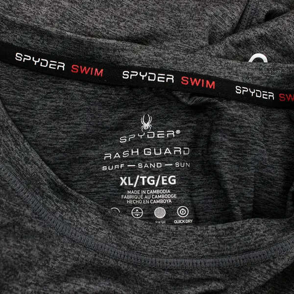 Spyder Swim Men's XL UPF 50+ Long Sleeve Rash Guard Dark Grey