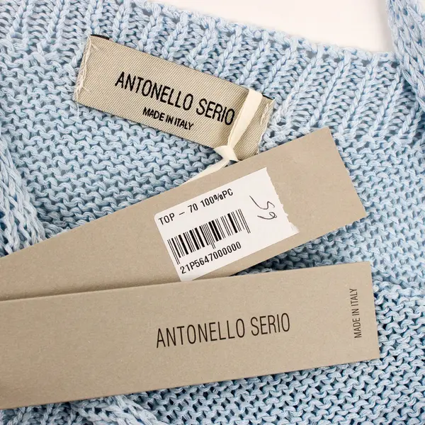 Antonello Serio Women's Light Blue Knitted Sleeveless Crop Top M