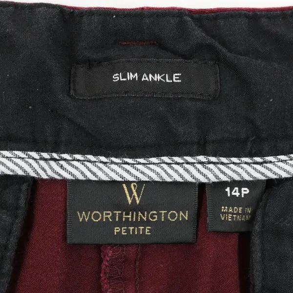 Worthington Women's Burgundy Slim Ankle Capris Size 14P