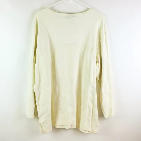 Denim & Co Women's 1X Off-White Textured Long Sleeve Top