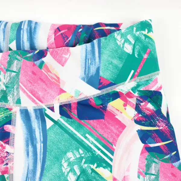 Roman's Women's Leaf Print Stretch Leggings Multicolor Size Large 18/20