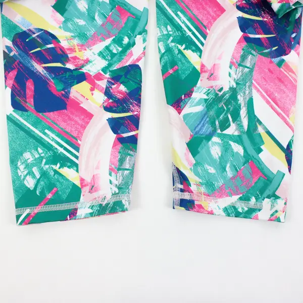 Roman's Women's Leaf Print Stretch Leggings Multicolor Size Large 18/20