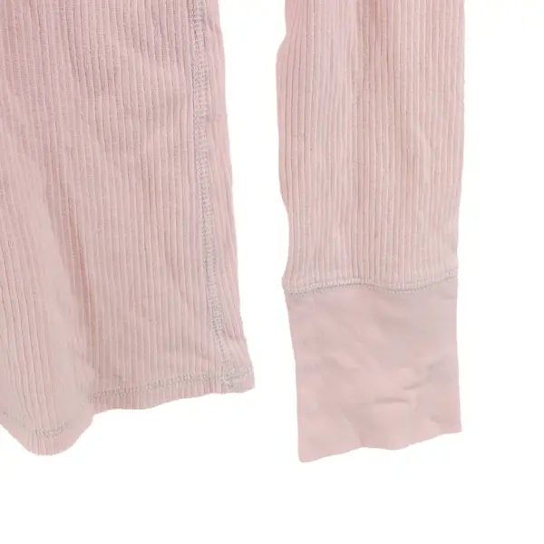 L.E.I Women's Juniors Pink Ribbed Long Sleeve Henley Top Size L Y2K Style
