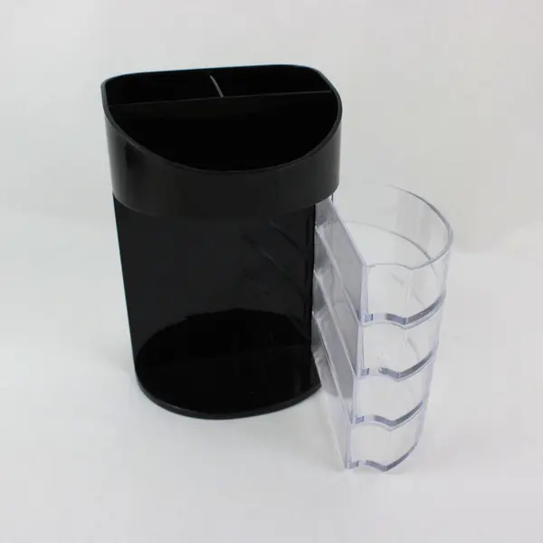 Black Plastic Desk Organizer W 4 Drawers