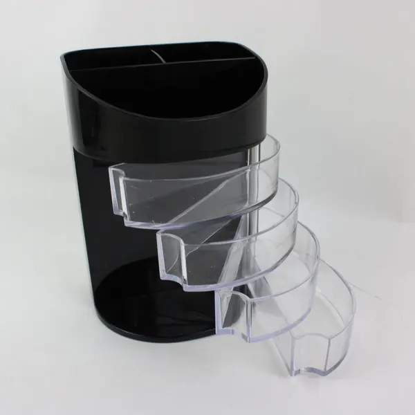 Black Plastic Desk Organizer W 4 Drawers