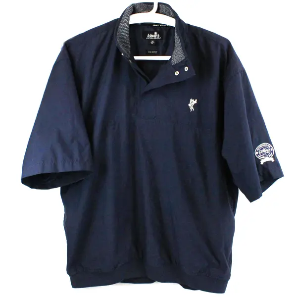 Ashworth Men's XL Navy Windbreaker Polo Golf Michelbook Country Club