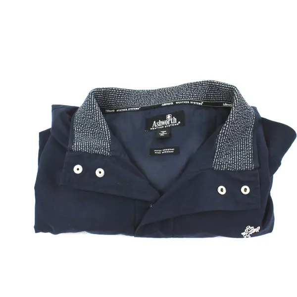 Ashworth Men's XL Navy Windbreaker Polo Golf Michelbook Country Club