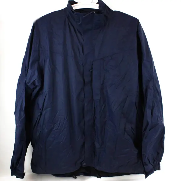 Kirkland Signature Men's XL Navy Blue Windbreaker Jacket Removable Hood