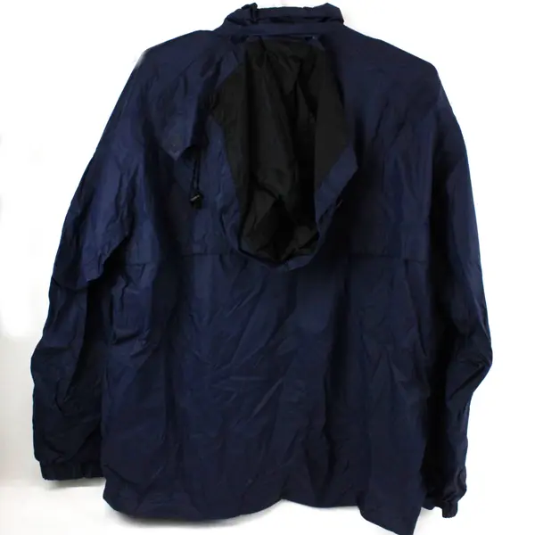 Kirkland Signature Men's XL Navy Blue Windbreaker Jacket Removable Hood