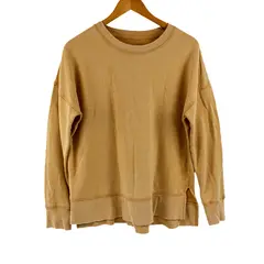 Time and Tru Women's Tan Camel Long Sleeve Pullover Sweater Size M