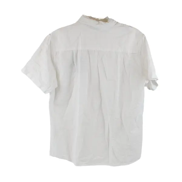 Hooyi Men's White Short Sleeve Button-Down Shirt Palm Tree Graphic