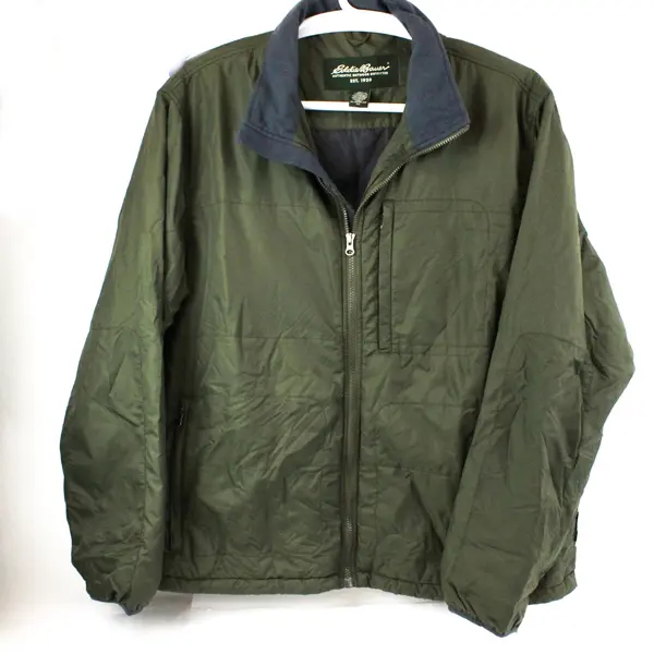 Eddie Bauer Men's XL Army Green Full Zip Jacket