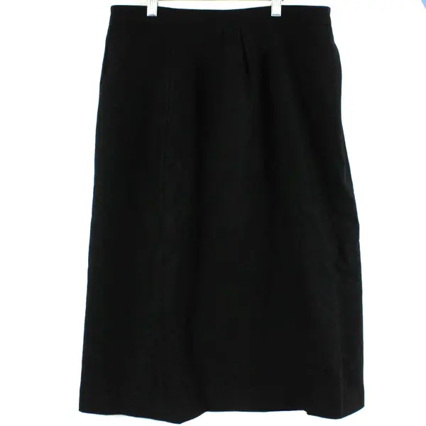 Suits Ltd Women's Black Wool Midi Business Skirt Size 14