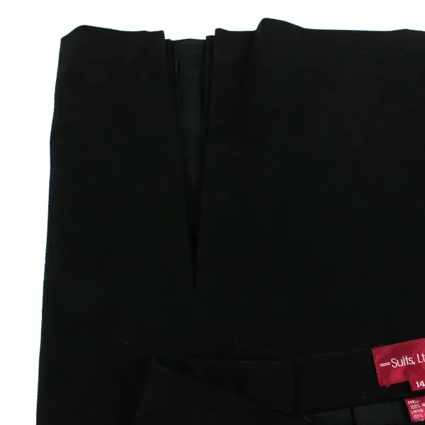Suits Ltd Women's Black Wool Midi Business Skirt Size 14
