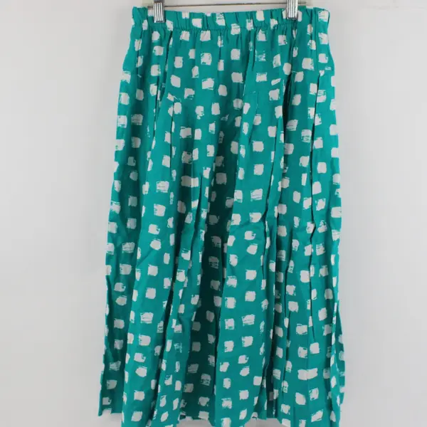 By Krush 1980s Vintage Teal Green White Skirt Top Set Women's L