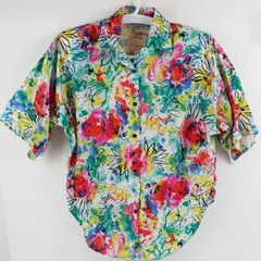 Sitting Pretty of California Vintage 1980s Abstract Floral Top Women's 14