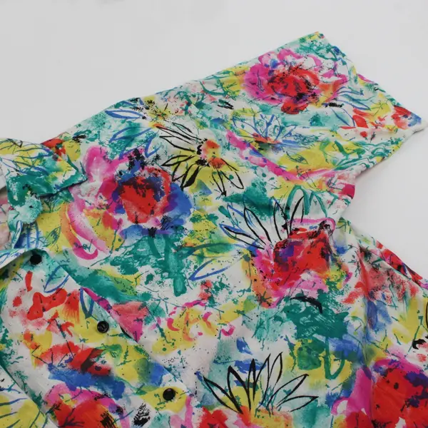 Sitting Pretty of California Vintage 1980s Abstract Floral Top Women's 14