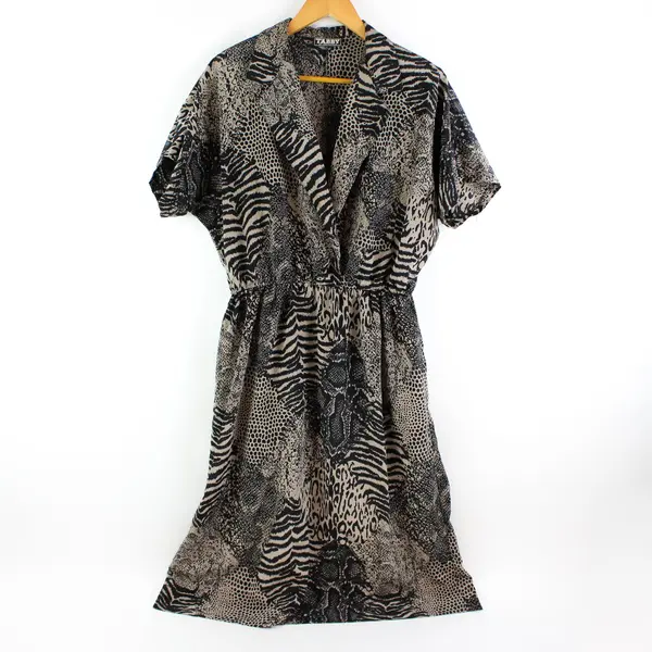 VTG 80s Tabby of California Women's 1980s Animal Print Dress Size 14