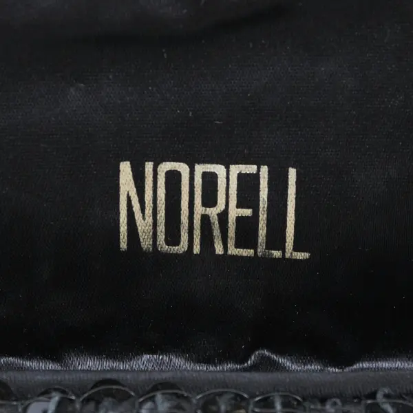 Vintage Norell Black Sequin Evening Clutch Purse Rhinestone Clasp