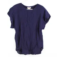 Fitting Image Women's Navy Blue Short Sleeve Top 14W