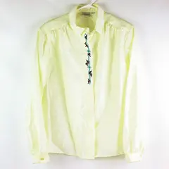 Pykettes Vintage 1980s Off-White Rose Embroidered Blouse Women's 14