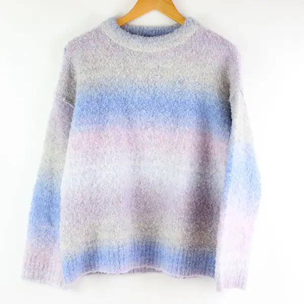 Wild Fable Women's X-Small Fuzzy Ombre Cropped Knit Sweater Purple Pink