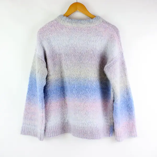 Wild Fable Women's X-Small Fuzzy Ombre Cropped Knit Sweater Purple Pink
