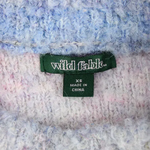 Wild Fable Women's X-Small Fuzzy Ombre Cropped Knit Sweater Purple Pink