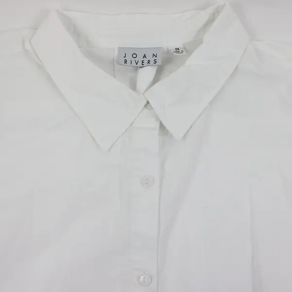 Joan Rivers Women's White Long Sleeve Button Down Shirt Size 2X